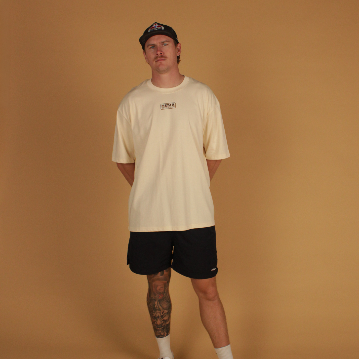 navy nylon shorts
