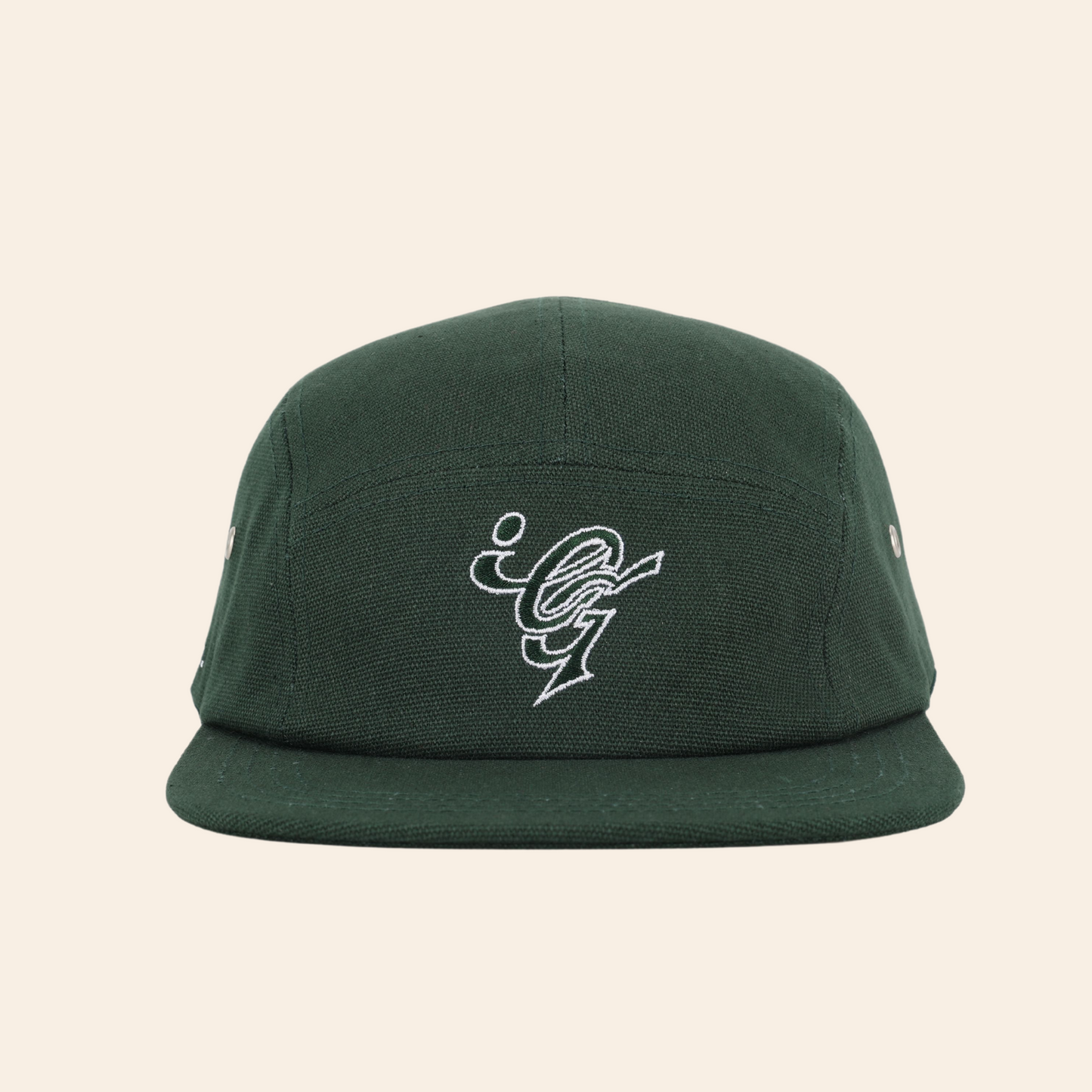 green camp hat