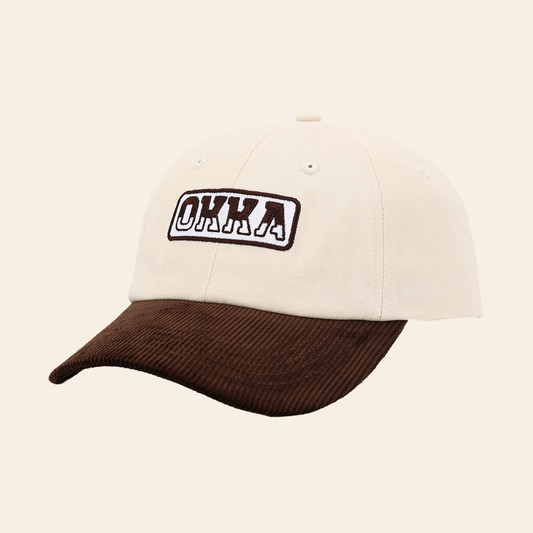 2 tone cotton corduroy cap