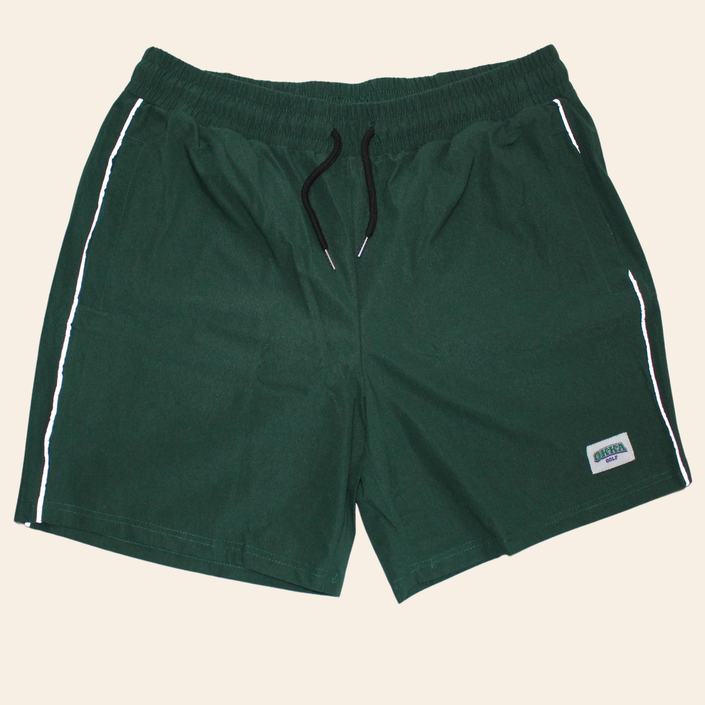 green nylon shorts