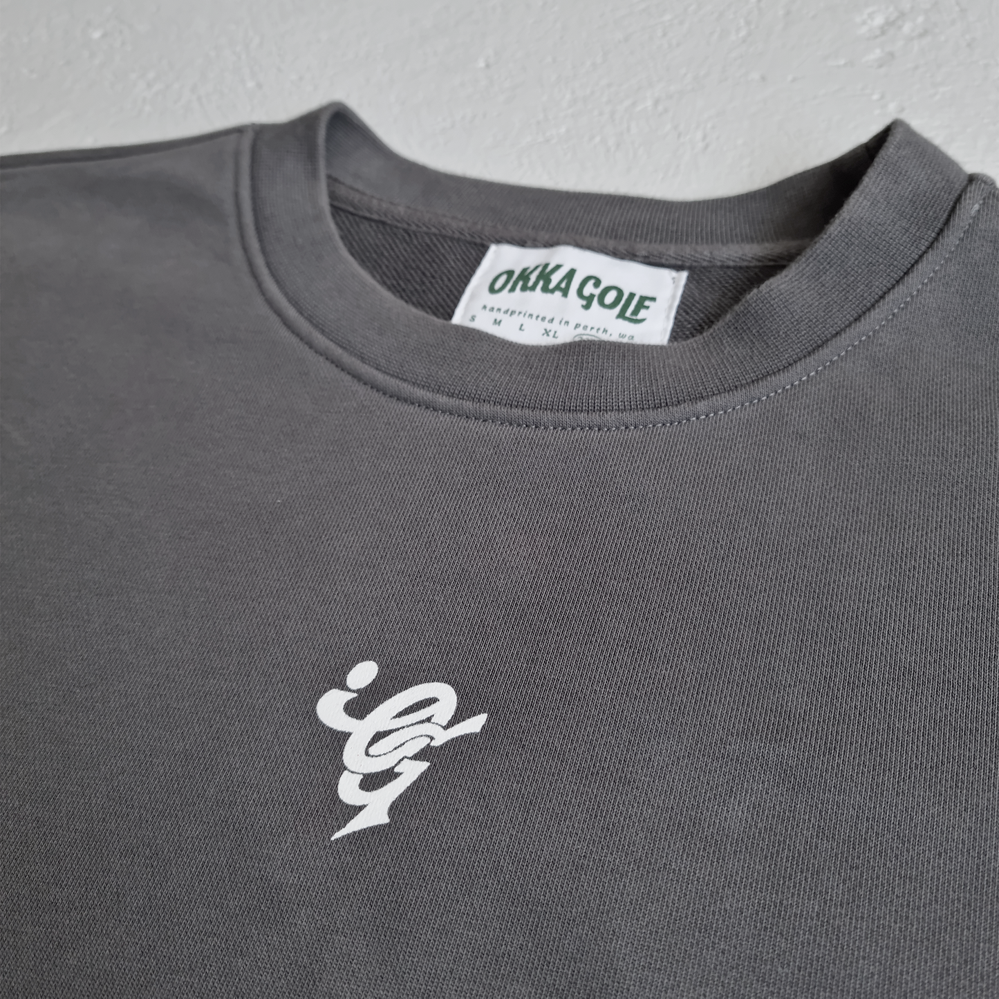 og gunmetal grey crewneck pullover