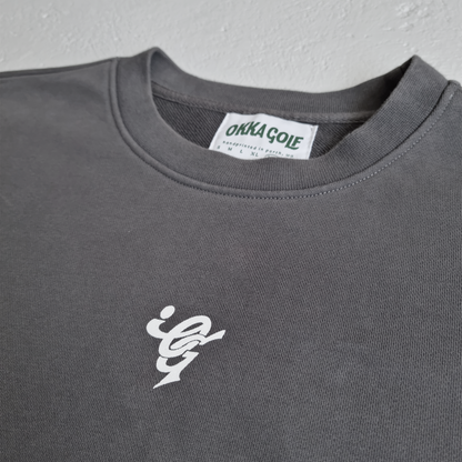 og gunmetal grey crewneck pullover
