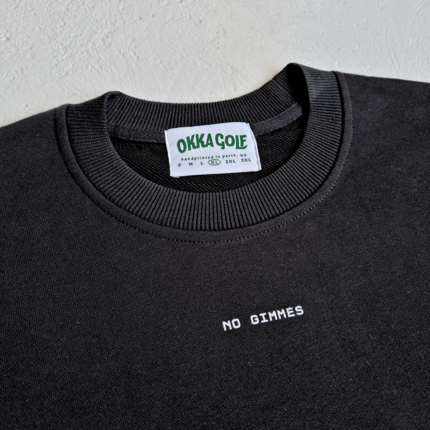 no gimmes crewneck pullover