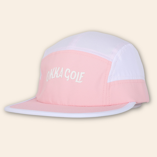 pink running cap
