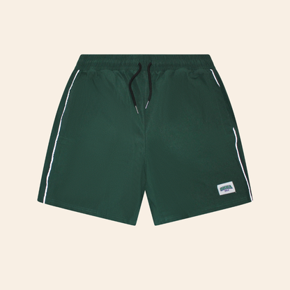 green nylon shorts