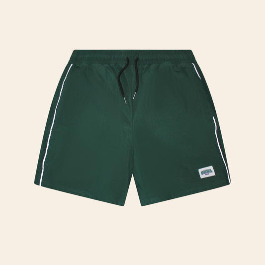 green nylon shorts