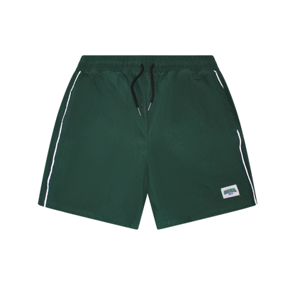 green nylon shorts