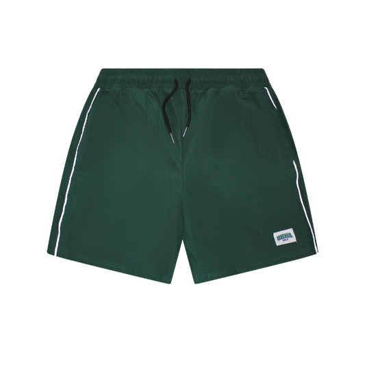 green nylon shorts