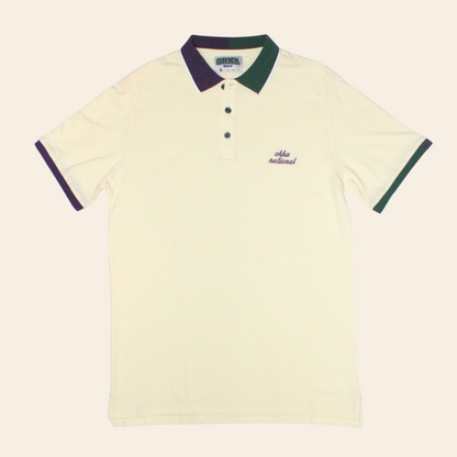 split collar cotton polo