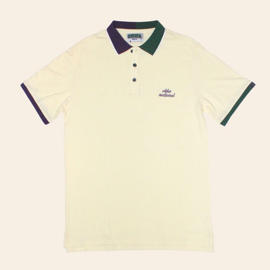 split collar cotton polo