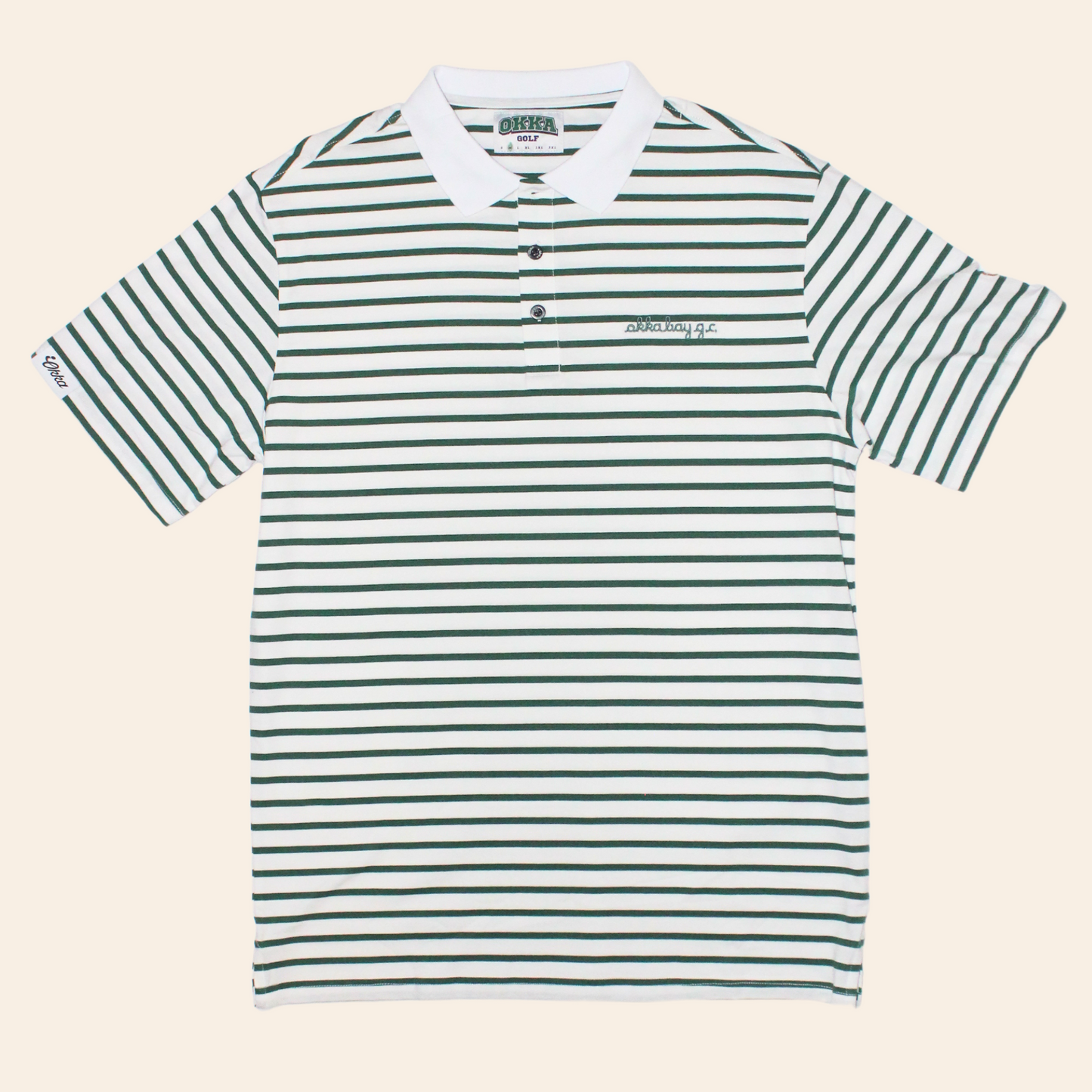 striped green cotton polo