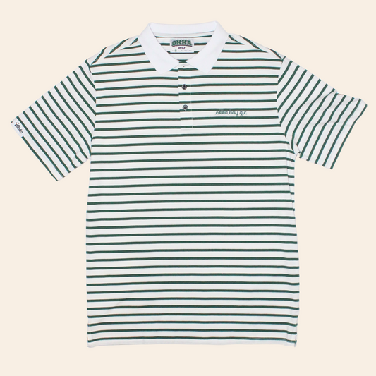 striped green cotton polo