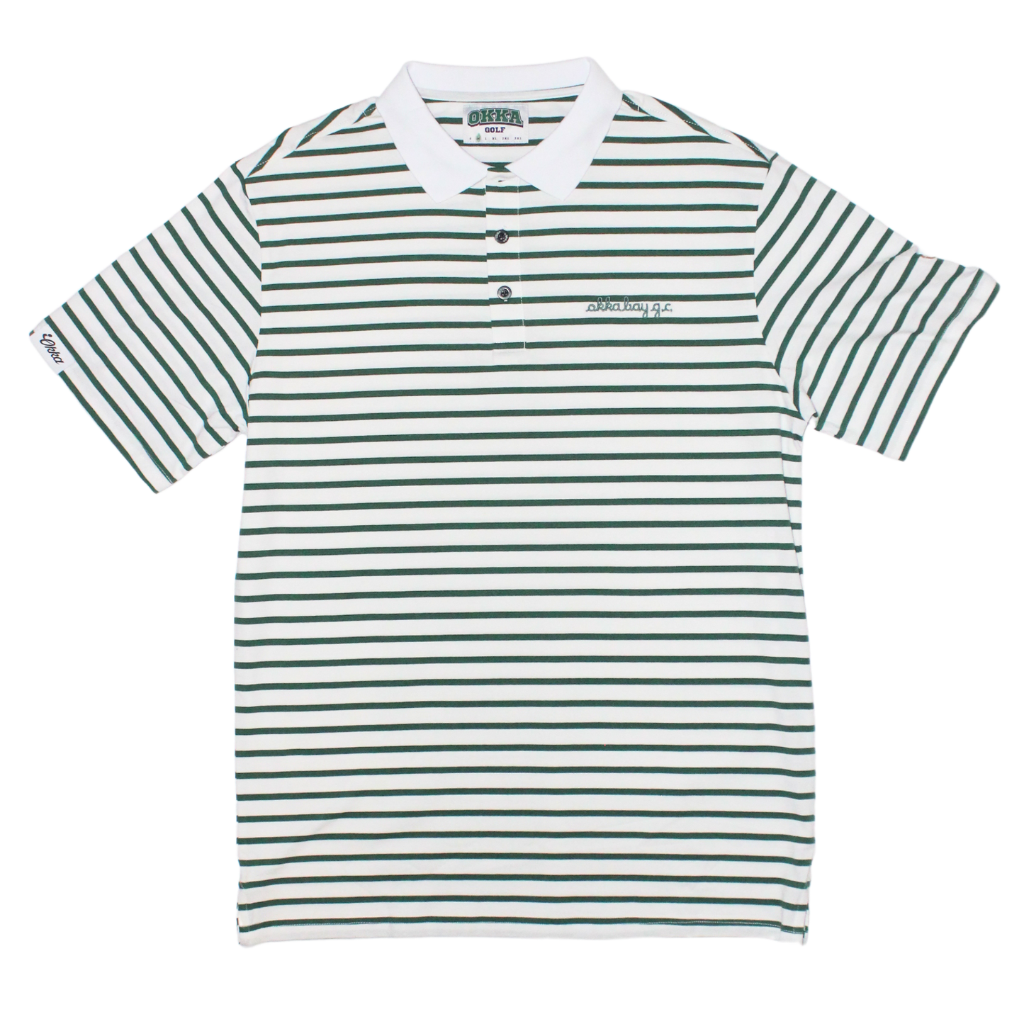 striped green cotton polo