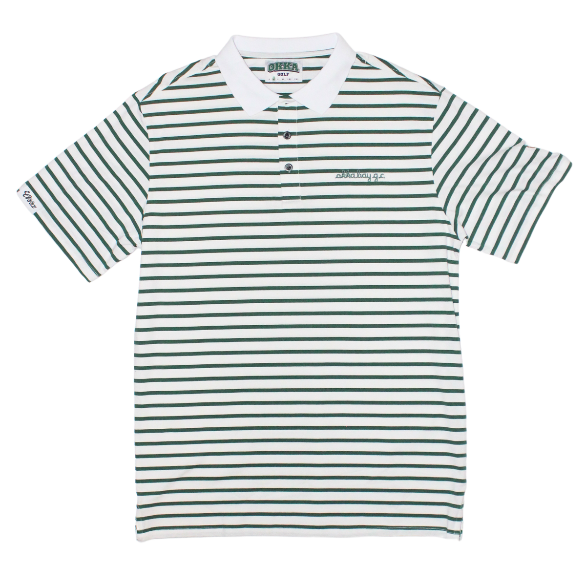 striped green cotton polo