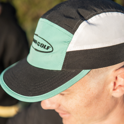 teal tri colour running cap