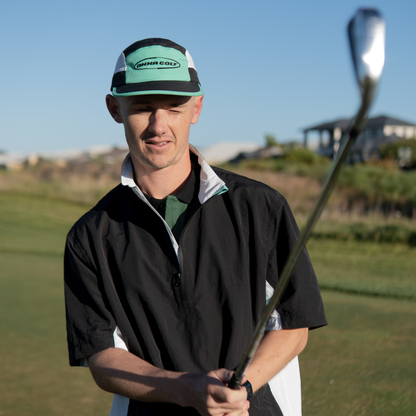 teal tri colour running cap