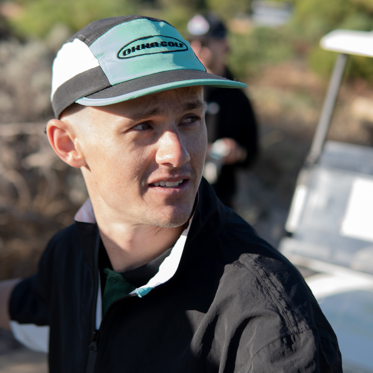 teal tri colour running cap