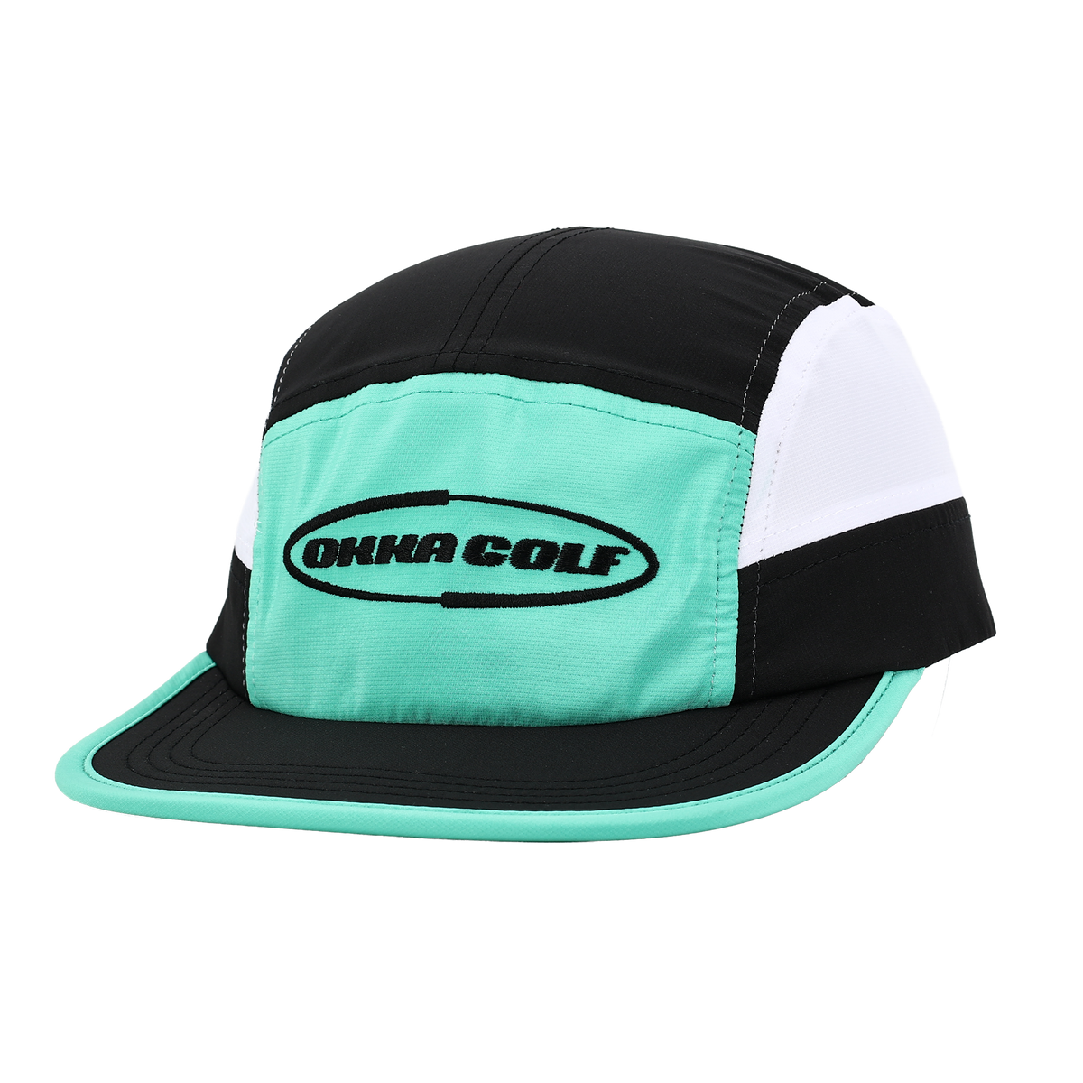 teal tri colour running cap