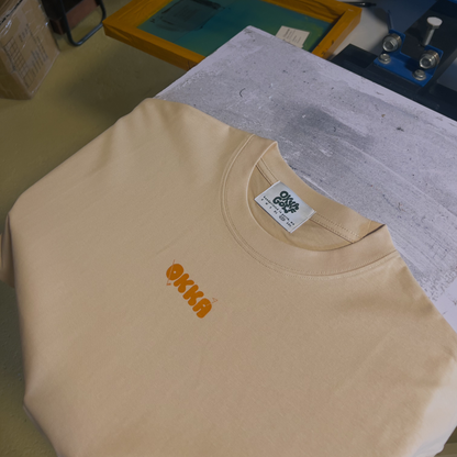beige bubble print tee