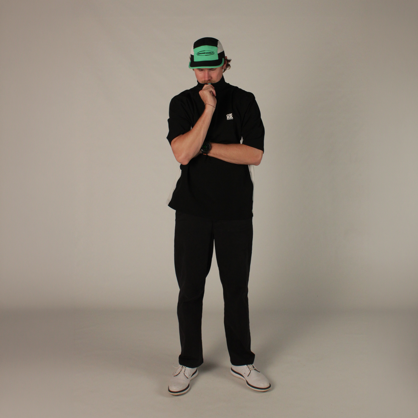 teal tri colour running cap